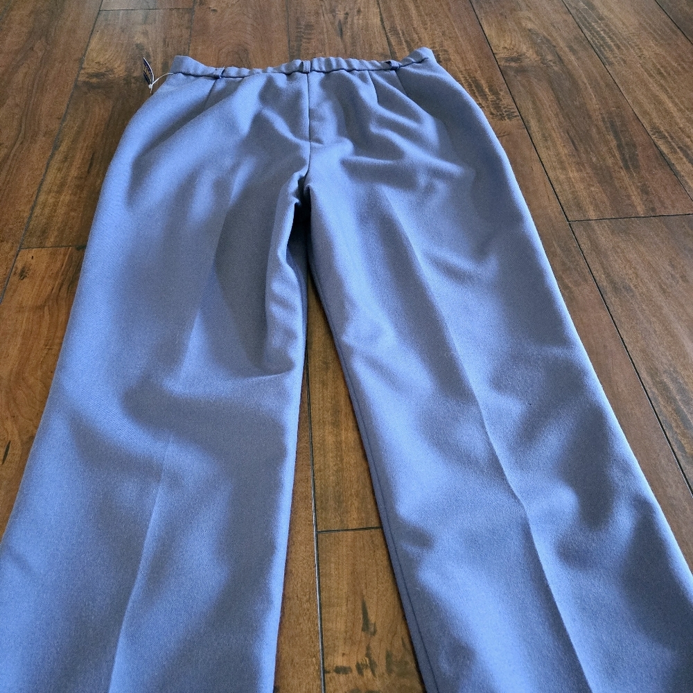 Pendleton Blue Virgin Wool Fully Lined Straight Leg Pleated Pants USA Made Sz 12 - Picture 6 of 9